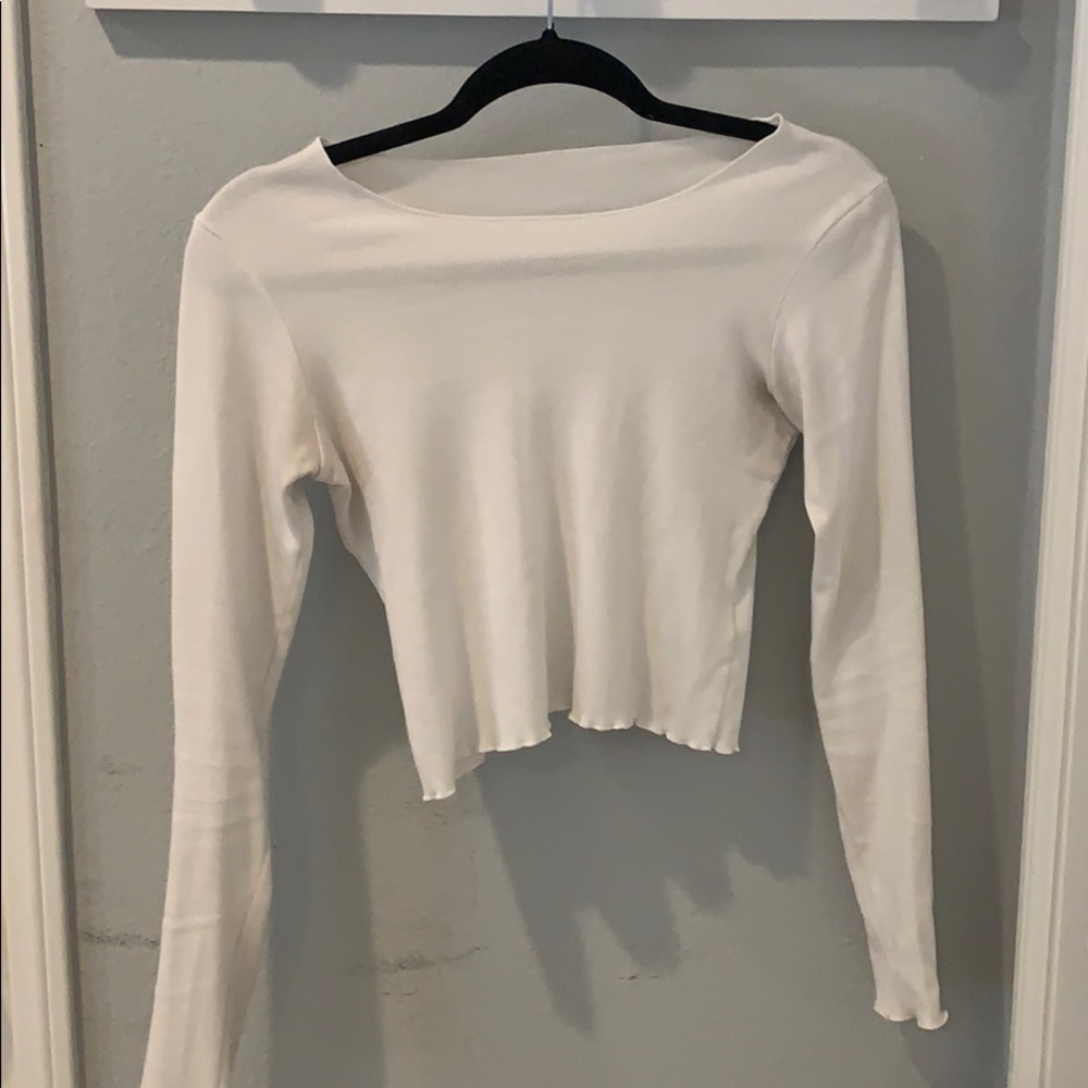 Brandy Melville white tight long sleeve